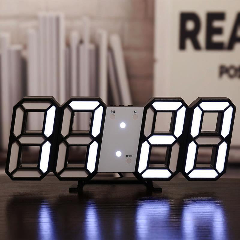 Three-Dimensional Wall Clock, Silent Digital Alarm Clock, Three-Dimensional Wall Clock for Living Room