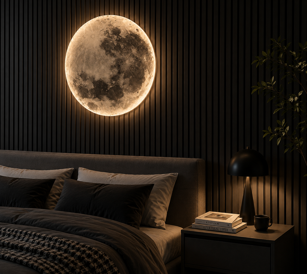 Moon Lamp – Minimalist LED Wall Light for Aesthetic Bedroom
