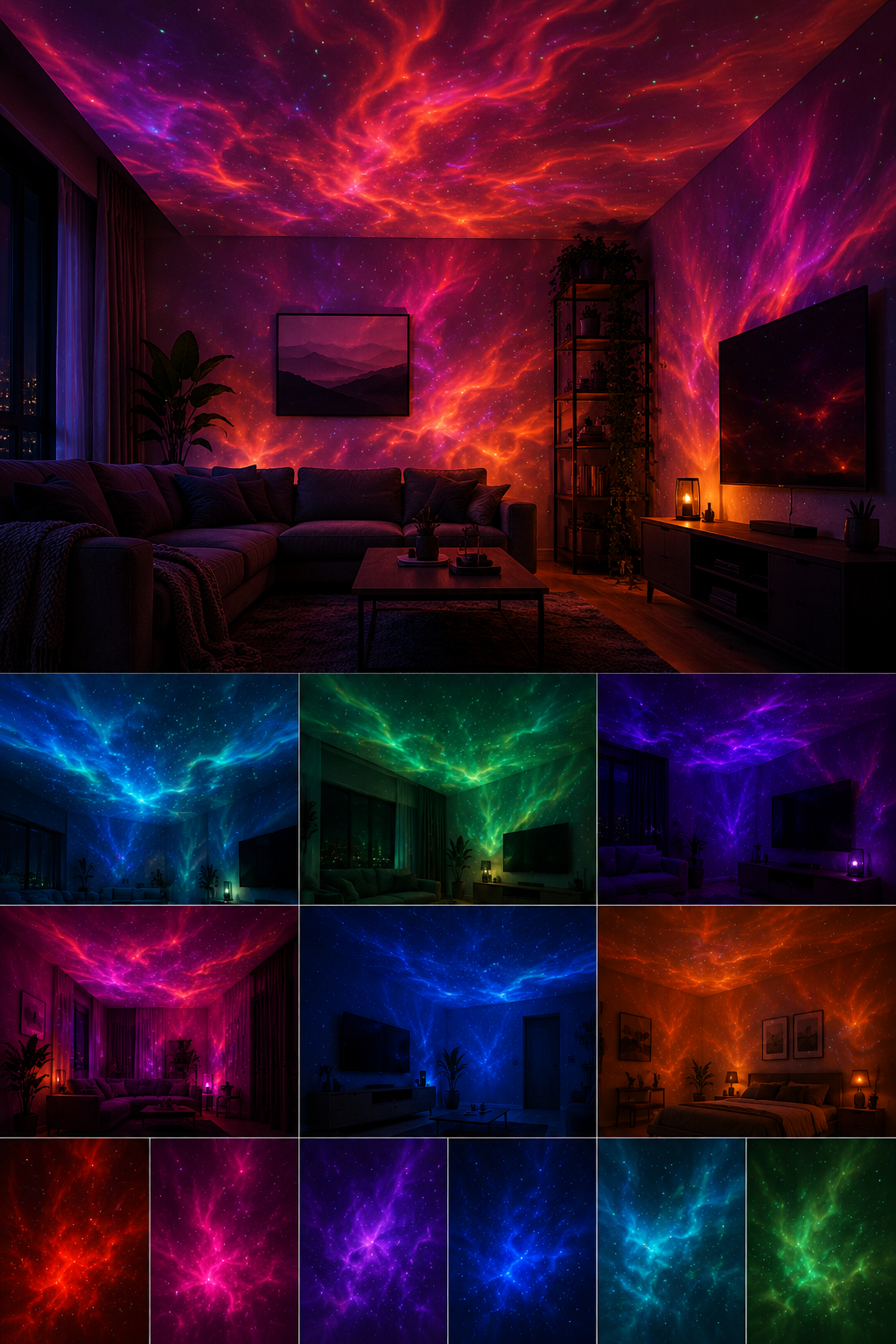 Galaxy Star Projector – Aurora LED Night Light for Bedroom Aesthetic