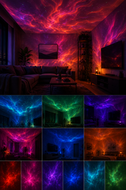 Galaxy Star Projector – Aurora LED Night Light for Bedroom Aesthetic