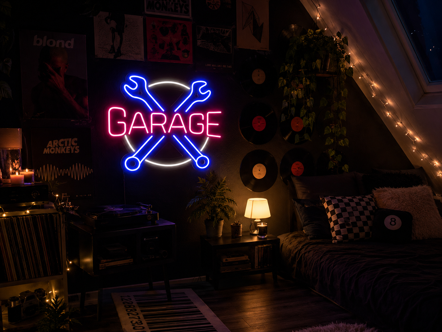 GARAGE Neon LED Sign – Man Cave & Gamer Room Wall Decor