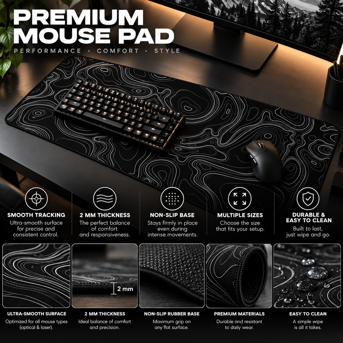Topographic Desk Mat