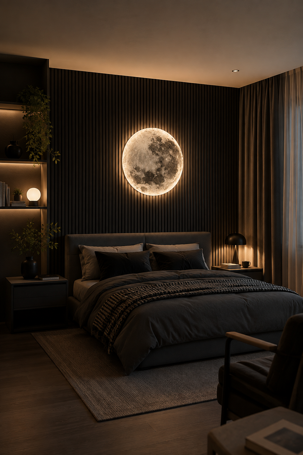 Moon Lamp – Minimalist LED Wall Light for Aesthetic Bedroom