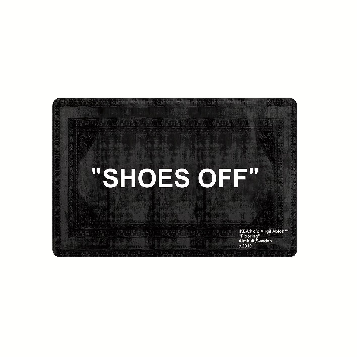 Minimalist Carpet “SHOES OFF” Black Stain-Resistant Rug Doormat Welcome Mat Rug for Bedroom Carpet for Live Room Home Dec